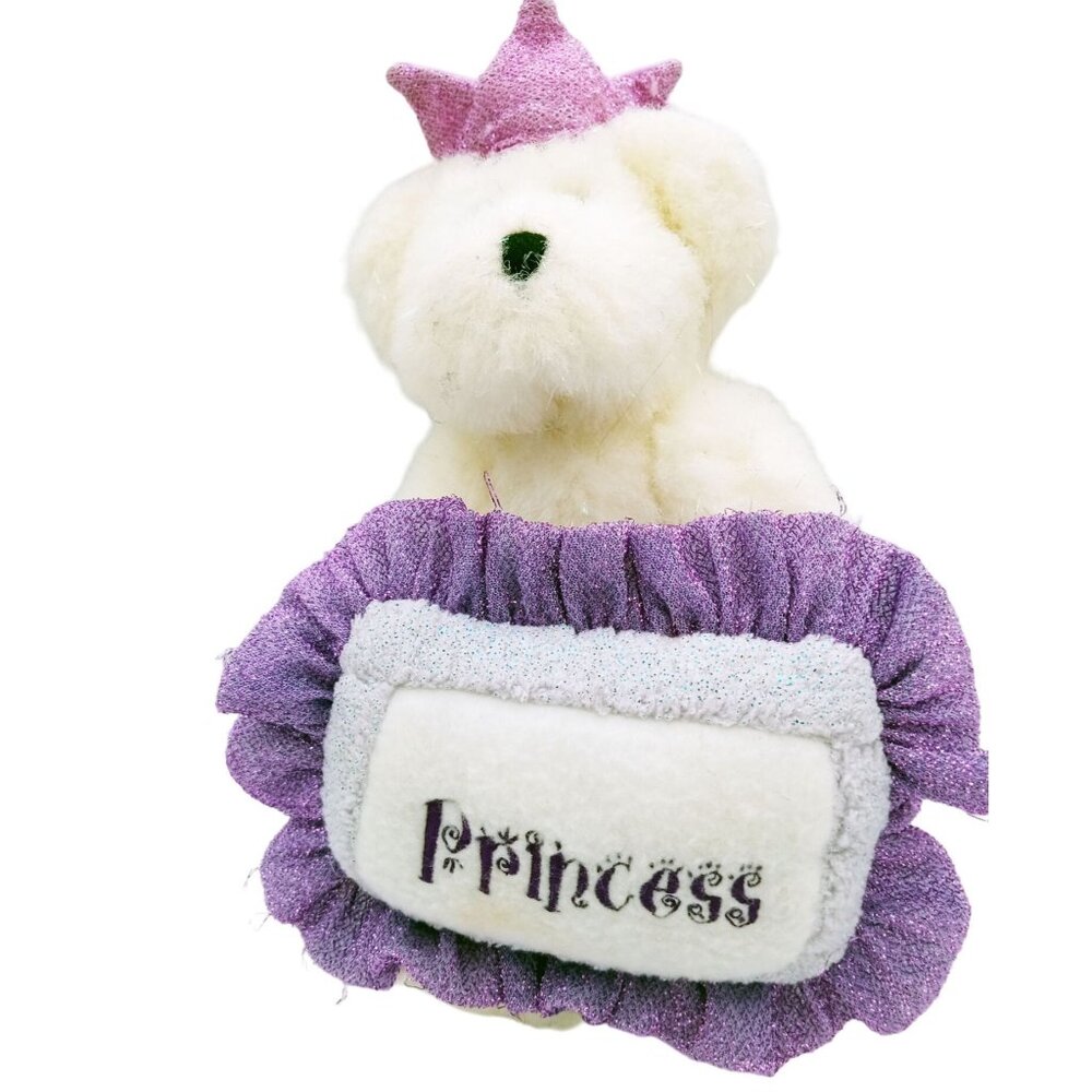 Princess Alaina Plush Boyd's Bears Sparkly White Bear Pink Crown Vintage 6 Inch
